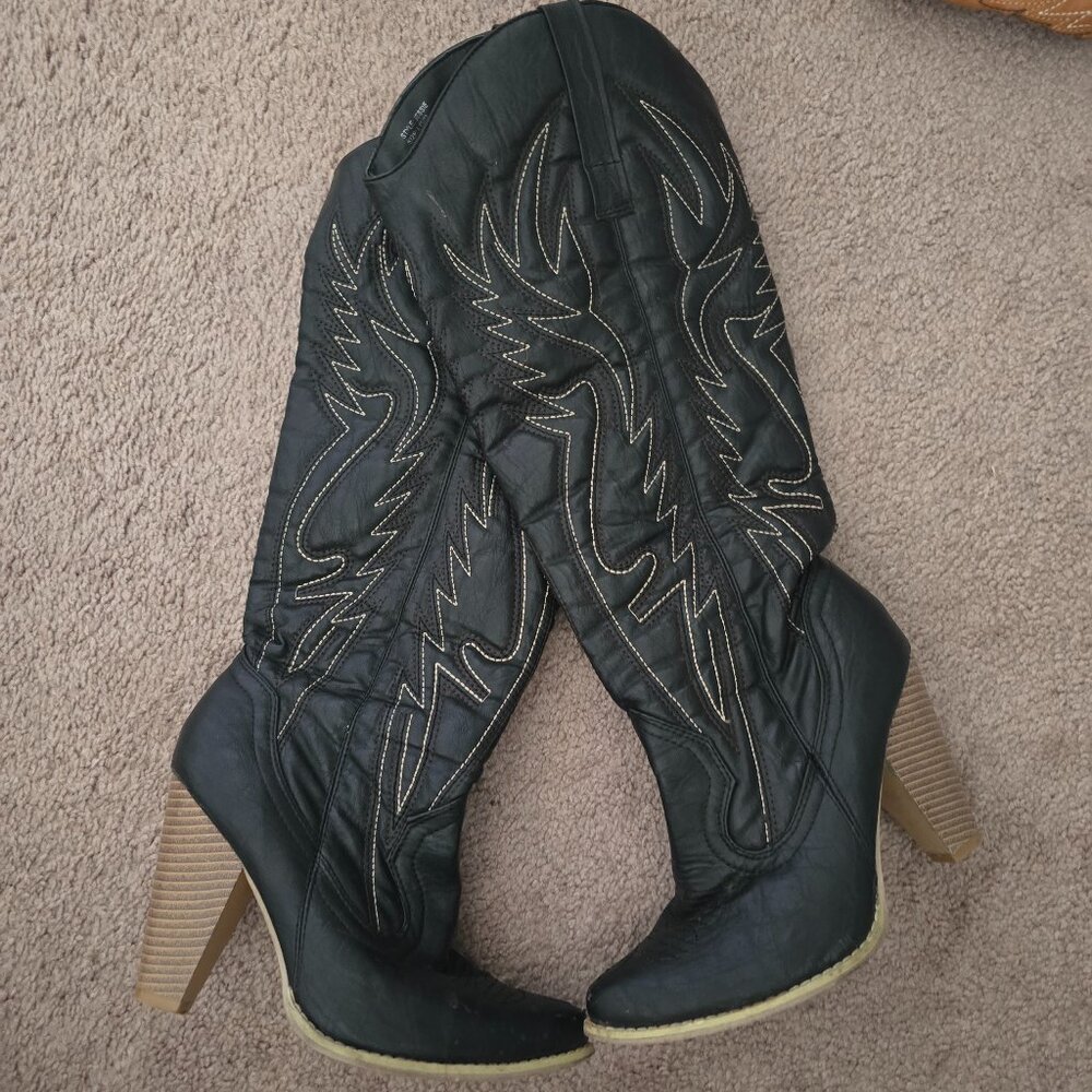 Black cowboy boots